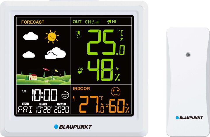 Blaupunkt WS25WH Meteorológiai Időjárás állomás 1 külső szenzorral - Fehér