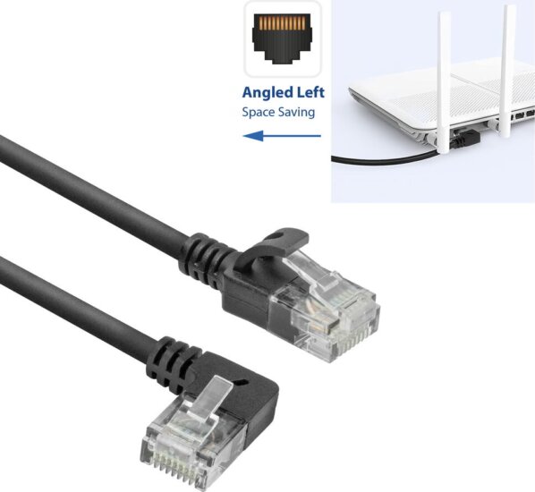 ACT DC1901 U/UTP Cat6a RJ45 Patch Kábel 1m - Fekete