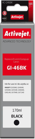 Activejet (Canon GI-46BK Utángyártott tintapatron 170ml - Fekete