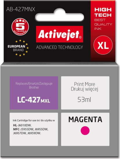 Activejet (Brother LC-427MXL) Utángyártott tintapatron 53ml - Magenta