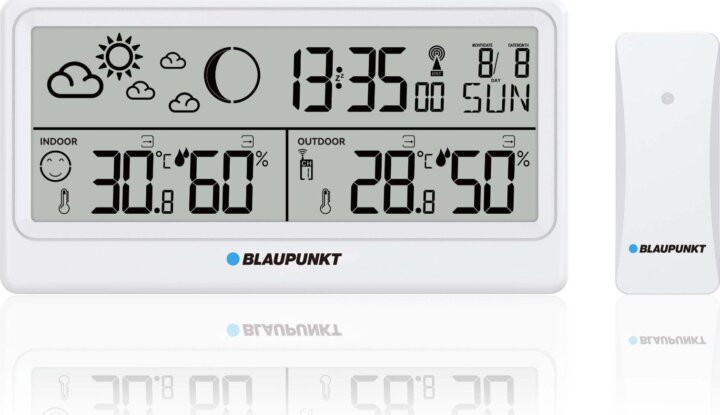 Blaupunkt WS20WH Meteorológiai Időjárás állomás 1 külső szenzorral - Fehér