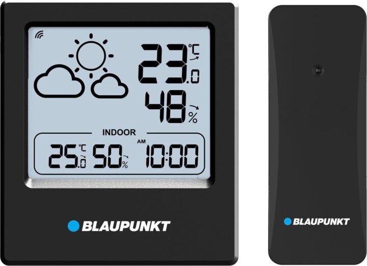 Blaupunkt WS10BK Meteorológiai Időjárás állomás 1 külső szenzorral - Fekete