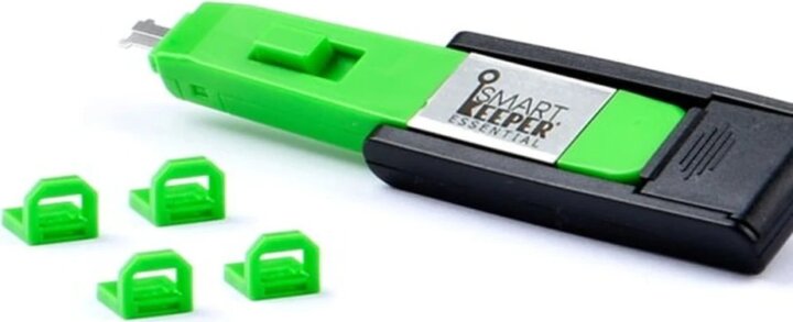 SmartKeeper BL04 4db USB-B Portblokkoló + U04 1db Mini Kulcs - Zöld