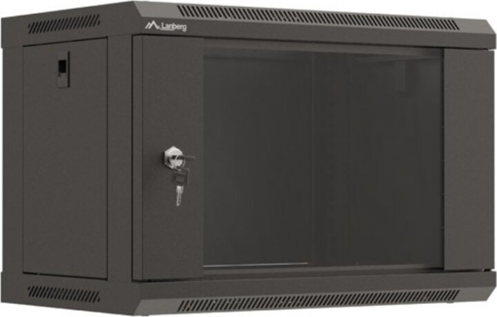 Lanberg 19" Fali Rack Szekrény 6U 540x350mm - Fekete