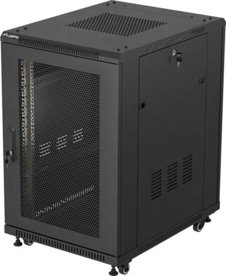 Lanberg 19" Szabadon Álló Rack Szekrény 18U 600x800mm - Fekete