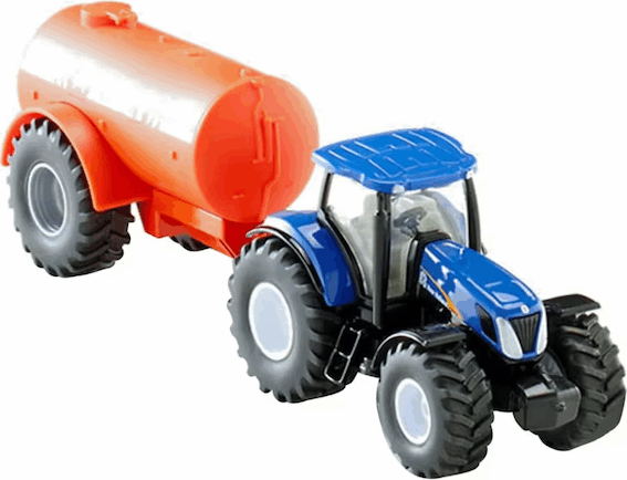 Siku New Holland Traktor Tankkal 1:50 - Kék / Narancssárga