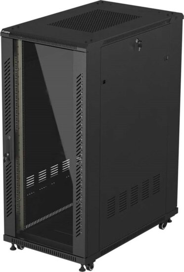 Lanberg 19" Szabadon Álló Rack Szekrény 27U 600x1000mm - Fekete