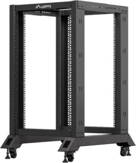 Lanberg 19" Szabadon Álló Nyitott Rack Állvány 18U 600x800mm - Fekete