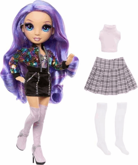 MGA Entertainment Rainbow High Style Icons - Violet Baba Flitteres Ruhában