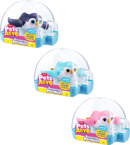 Zuru Pets Alive Úszó Pingvin Meglepetés Plüssfigura 20 cm