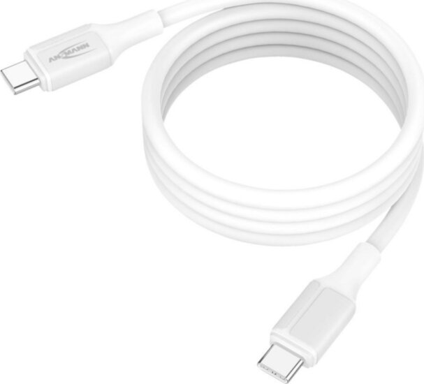 Ansmann 1700-0203 USB-C Apa - USB-C Apa Mágneses Szilikon Adat és Töltőkábel 1,2m - Fehér Ansmann 1700-0203 USB-C Apa - USB-C Apa Mágneses Szilikon Adat és Töltőkábel 1,2m - Fehér