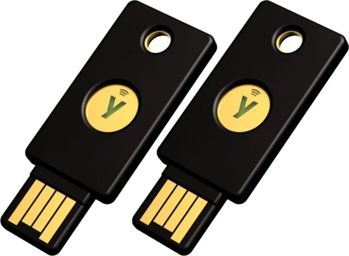 Yubico YubiKey 5 NFC USB-A Biztonsági Hardver Kulcs 2db - Fekete/Arany