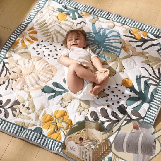 Momcozy GM017-C700NB-A Baba játszó szőnyeg 127 x 127 cm - Green Forest minta
