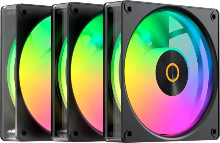 Ocypus Gamma F12 Elite Reverse ARGB PWM 120mm Rendszerhűtő ventilátor 3db - Fekete