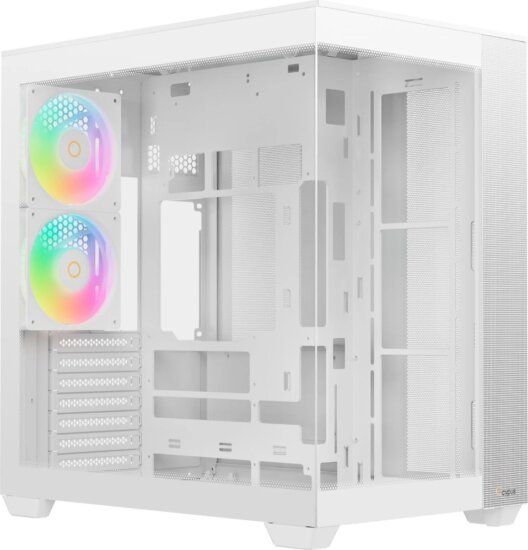 Ocypus Delta C74 ARGB Midi Torony Számítógépház + 2db 120mm ventilátor - Fehér