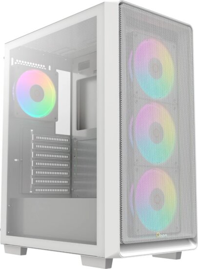 Ocypus Gamma C60 ARGB Midi Torony Számítógépház + 4db 120mm ventilátor - Fehér