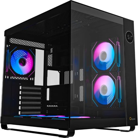 Ocypus Iota C70 ARGB Midi Torony Számítógépház + 6db 120mm ventilátor - Fekete