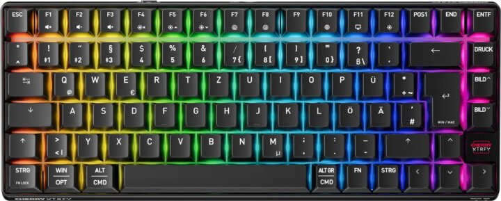 CHERRY XTRFY K33 Compact Tri-Mode Wireless Mechanikus Gaming Billentyűzet DE - Fekete