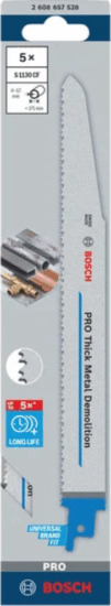 Bosch S 1130 CF Professional Orrfűrészlap készlet fémhez 225mm (5db)