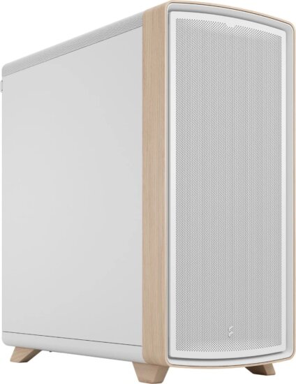 Fractal Design Summit Chalk White Solid Midi Torony Számítógépház + 3db 140mm ventilátor - Fehér/Fa