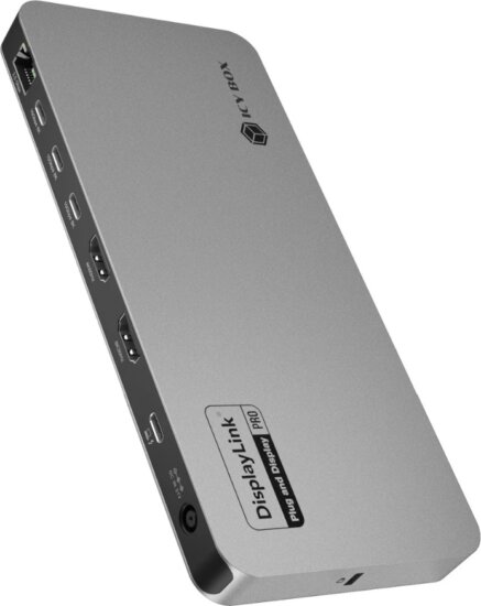 ICY BOX Diamond Dock 7402 12-in-1 Univerzális USB-C Laptop Dokkoló Állomás