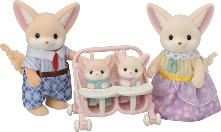 Epoch Sylvanian Families Sivatagi Róka Család Figura Készlet Babakocsival 8cm