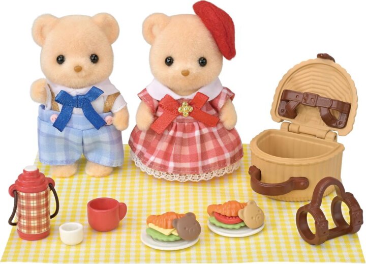 Epoch Sylvanian Families Biscuit Medve Testvérek Piknik Figura 6cm Epoch Sylvanian Families Biscuit Medve Testvérek Piknik Figura 6cm