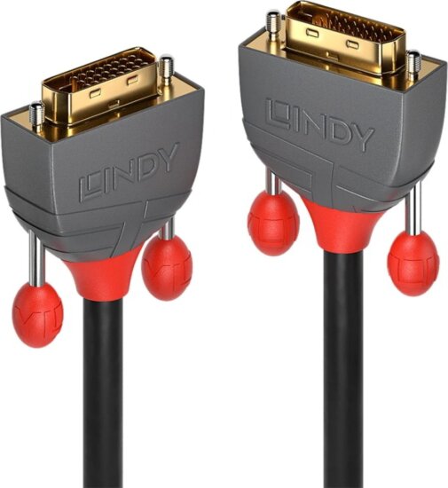 Lindy 36227 Anthra Line DVI-D - DVI-D Dual-Link Kábel 15m - Fekete / Szürke