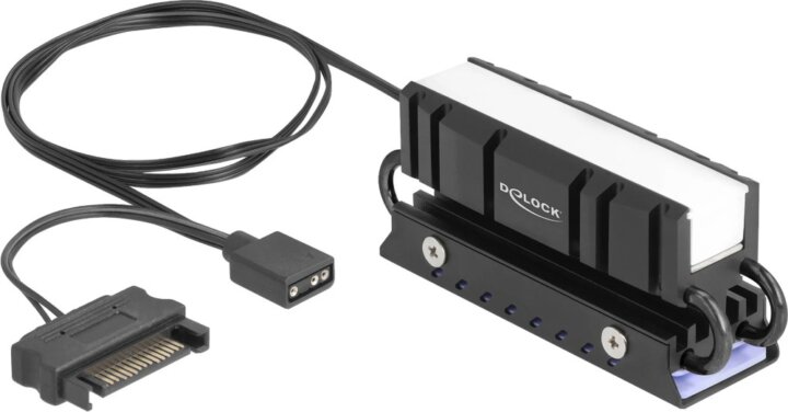 Delock 18460 RGB M.2 SSD Hűtőborda - Fekete