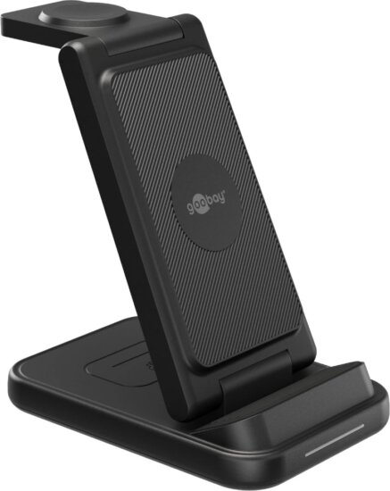 Goobay 77671 3in1 Qi Wireless Töltő 15W - Fekete