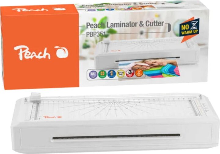 Peach PBP351 Meleg/Hideg A4 Laminálógép és Trimmer + Lamináló Fólia Szett - Fehér Peach PBP351 Meleg/Hideg A4 Laminálógép és Trimmer + Lamináló Fólia Szett - Fehér