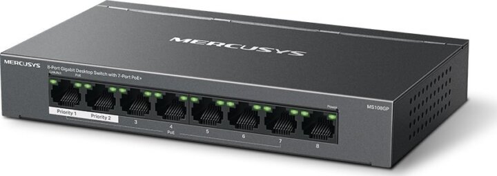 Mercusys MS108GP 8-port Gigabit PoE+ Asztali Switch