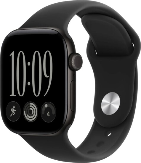 Apple Watch Series 12 Cellular Okosóra 42mm S/M Fekete Sport szíjjal - Fekete