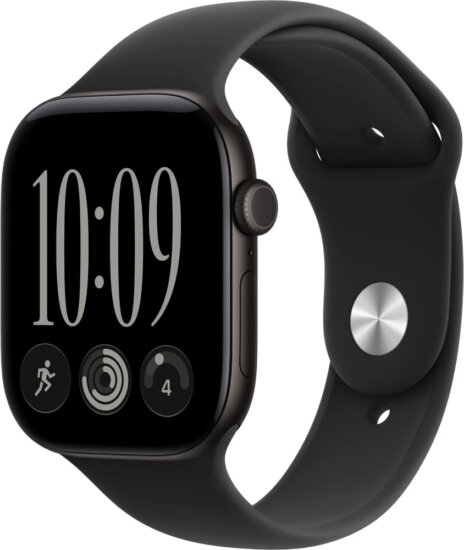 Apple Watch Series 12 Okosóra 46mm M/L Fekete Sport szíjjal - Fekete