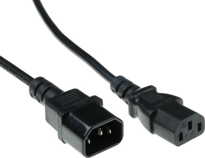 ACT AK5031 C13 IEC - C14 IEC Hálózati Tápkábel 3m - Fekete