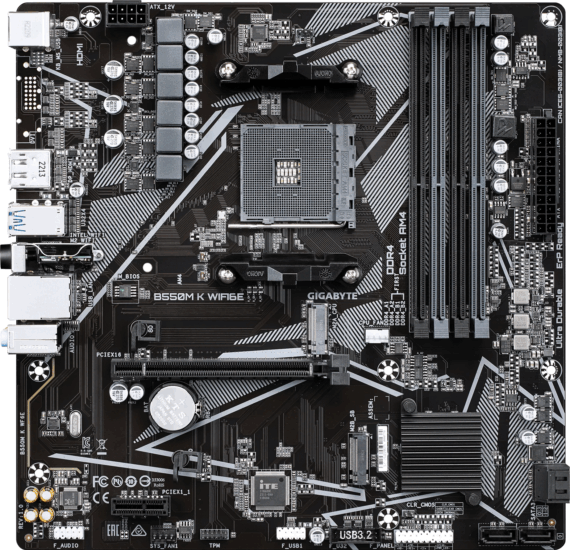 GigaByte B550M K WIFI6E DDR4 AMD AM4 mATX Alaplap GigaByte B550M K WIFI6E DDR4 AMD AM4 mATX Alaplap