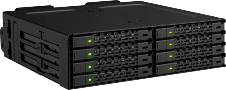 Icy Dock MB998V4P-B ToughArmor 8x 2.5" U.2/U.3 NVMe SSD Hot-Swap Beépítő Keret 5.25" - Fekete