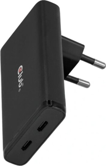 Club 3D CAC-1935 2x USB-C Hálózati Gyorstöltő Adapter 65W - Fekete