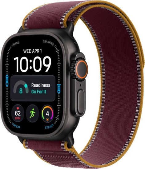 Apple Watch Ultra 4 Cellular Okosóra 49mm S/M Burgundi Trail Loop Szíjjal - Fekete / Titán Apple Watch Ultra 4 Cellular Okosóra 49mm S/M Burgundi Trail Loop Szíjjal - Fekete / Titán