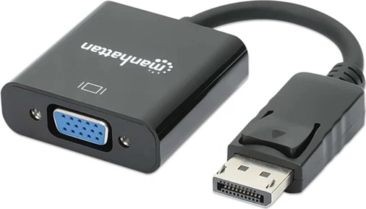 Manhattan 151962 DisplayPort apa - VGA anya Átalakító Adapter 0.15m - Fekete