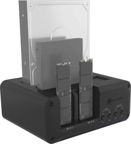 ICY BOX IB-2925MS-CU31 SSD/HDD Dokkoló állomás (USB-C 3.1 - M.2 NVMe/SATA)