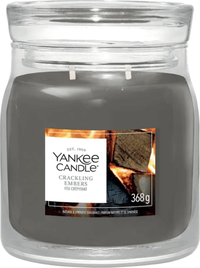 Yankee Candle Crackling Embers - Pattogó Szén Illatgyertya 368g - Szürke