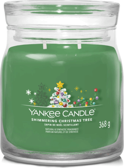 Yankee Candle Csillogó Karácsonyfa Illatgyertya 368g - Zöld