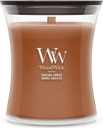 WoodWick Radiant Amber - Ragyogó Borostyán Illatgyertya 610g - Barna