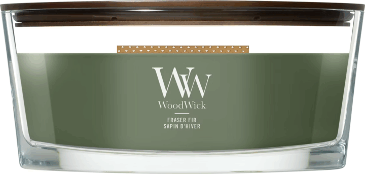 WoodWick Fraser Fir - Fraser Fenyő Illatgyertya 453g - Zöld