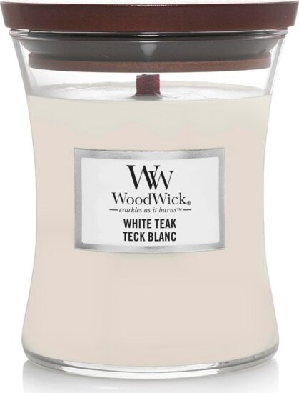 WoodWick White Teak - Fehér Teakfa Illatgyertya 275g - Bézs WoodWick White Teak - Fehér Teakfa Illatgyertya 275g - Bézs