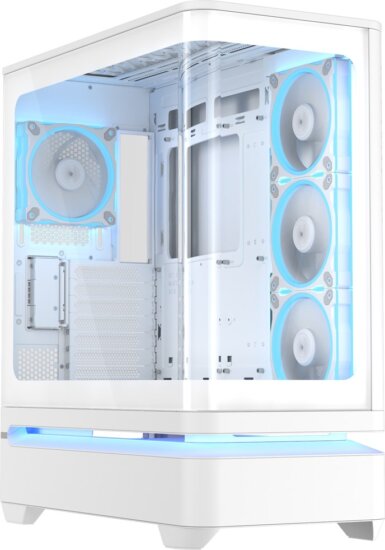 Asus PRIME AP304 TG ARGB Midi Torony Számítógépház + 4db 120mm ventilátor - Fehér