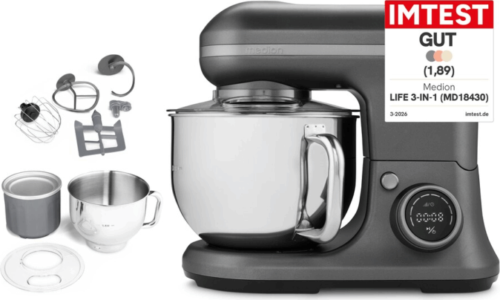 Medion MD18430 Life 3 az 1-ben Konyhai robotgép 5,0L 1200 Watt - Szürke