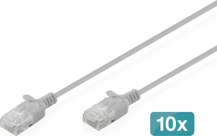 Digitus DK-1618-003S-10 U/UTP CAT6 RJ45 Patch Kábel 0,3m - Szürke (10db/csomag) Digitus DK-1618-003S-10 U/UTP CAT6 RJ45 Patch Kábel 0,3m - Szürke (10db/csomag)