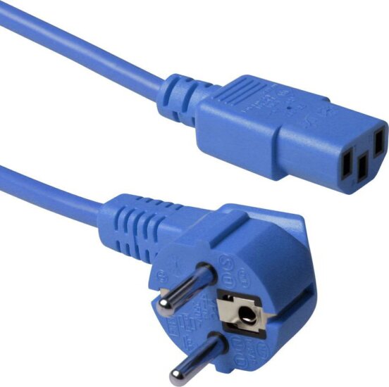 ACT AK5132 230V CEE 7/7 - C13 IEC Hálózati Tápkábel 0.6m - Kék ACT AK5132 230V CEE 7/7 - C13 IEC Hálózati Tápkábel 0.6m - Kék